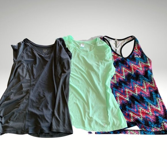 Tops - 3 Workout Tops Large Fila Old Navy Jockey Athletic